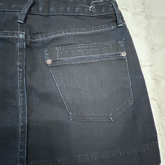 Earnest Sewn USA Women’s 100 % Cotton‎ Dark Denim Mini Skirt Size 28 - Picture 4 of 9